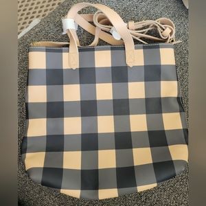 Madewell NWT - black/tan gingham small  transport crossbody